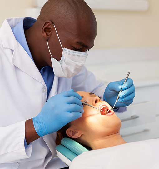 Dental treatment in progress